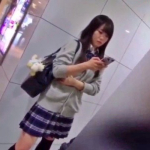 【盗撮動画】青チェな美少女JKのフロントパンチラ撮影に成功したったｗｗ（複数名：11分超）
