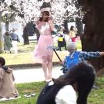 【盗撮動画】お花見の中撮影中の素人モデルさん、風パンチラハプニングを激写されるｗｗｗ