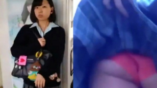 【盗撮動画】通学中の可愛いJKのスカートをめくりまくる伝説の男のパンチラ動画がこちらｗｗ