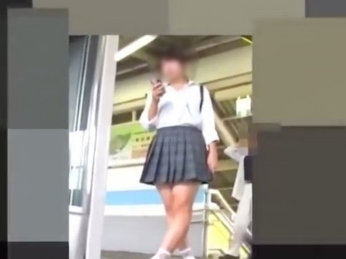 【盗撮動画】運動部確定。ムチムチに可愛い肉感娘の電車内逆さ撮りパンチラ。リアルさ半端ねぇ…